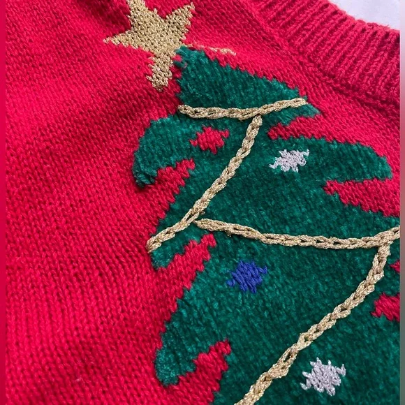 Vintage Laura Gayle Button Up Red Christmas Sweater Vest - Picture 3 of 10